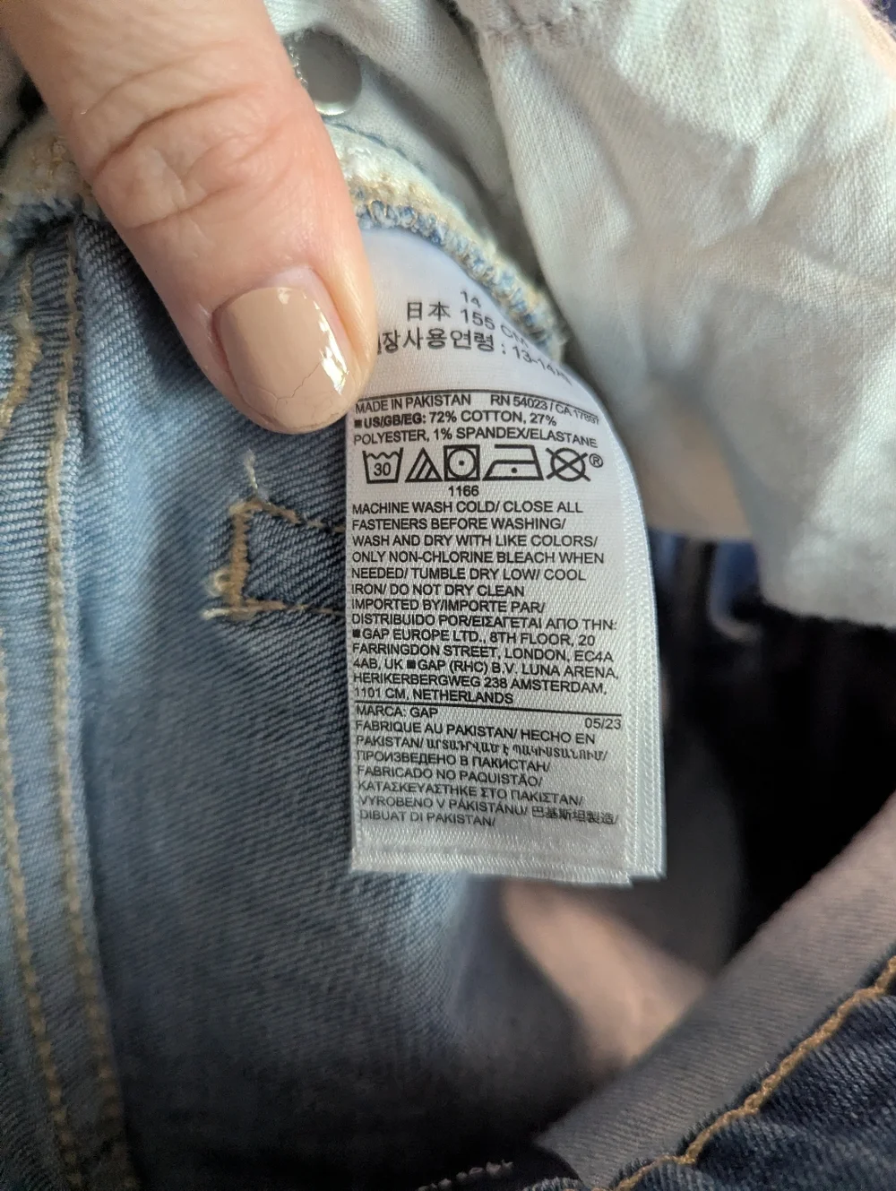 Gap Denim Girls Size 14 70s Flare Jeans Adjustable Waist Medium Wash Stretch Den